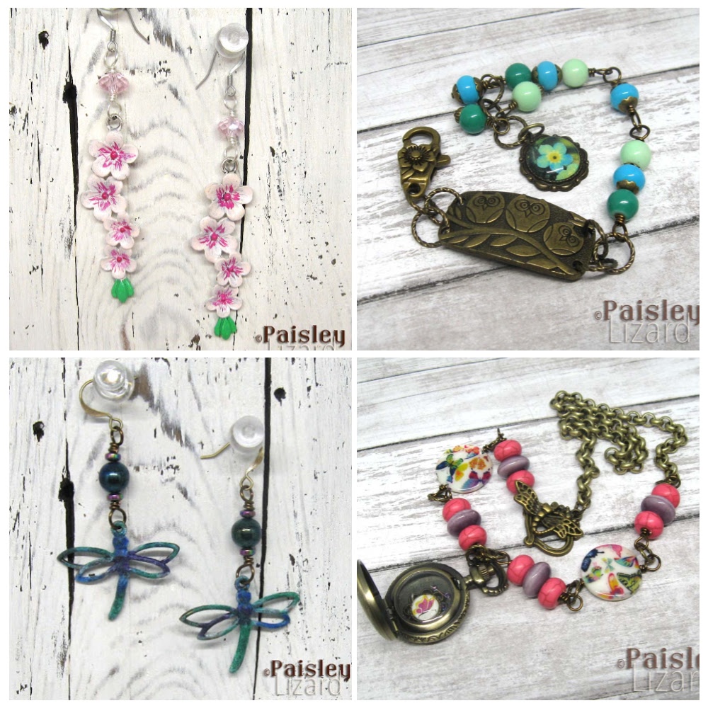Boho Dragonfly multi-strand bracelet Paisley Lizard boho art jewelry